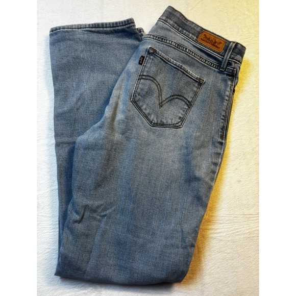 Levis 525 Perfect Waist Straight Leg Jeans Women's 12 Blue Denim Medium Wash - Picture 1 of 16